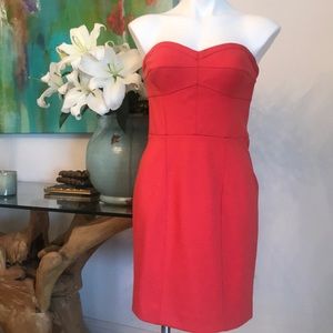 Coral Strapless Knit Dress  Rebecca Taylor Size 6